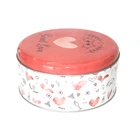 Decorative Christmas Holiday Gift Tins Set Of 3 Large Medium Small Round Cookie Tins Nesting Metal Boxes
