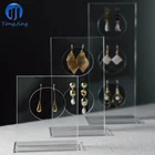 YongJing Most Popular T Shape Handmade Clear Stand Acrylic Earring Display for Jewelry Store