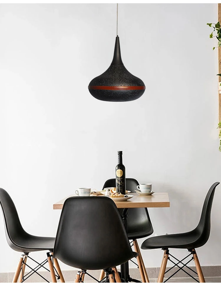 Hot sale metal 100W black pendant light for coffee shop