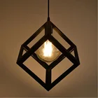 Modern Black Light Lamp Bulb Cage shape Vintage Metal Hanging Pendant Ceiling