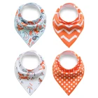 Anti-Bacterial Soft Printed Baby Bandana Drool Bibs With Snaps
