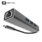Hub Ethernet Usb3.0 4 Port Hub Gigabit Ethernet Converter Usb-c Hd Mi Usb Type C Adapter