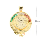 Alloy Gold Pendant Tricolor Religion Copper Alloy 24k Gold Plated Gold Mexican 50 Pesos Centenarios Pendant For Men