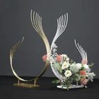 Metal Flower Table Gold Plating Metal Floral Stand Road Lead Square Flower Stand Wedding Table Decoration