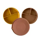 Non Slip Food Grade Silicone Suction Plate Divided for Toddler Kids Baby