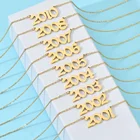 Best Selling Stainless Steel Jewelry Necklace Personalized Birthday Gifts Gold Plated Birth Year Necklace