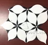 Florida Flower Pattern Mosaic Tile Black and White Marble