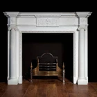 Hot Sale Indoor White Marble Pillar Fireplace Surround