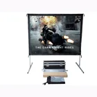 110'' 16:9 outdoor business rear projection fast fold projection screen with flight case