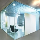 office single double glass wall partitioning glass wall with flush door design