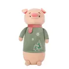 New cute plush pillow scarf pig sleeping strip pillow pig plush toy pillow