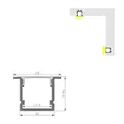 Is Alloy Aluminium Profile for for Led Strips 20mm Shallow Recessed Aluminium Led Profile for Double Rows Led Strips