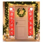 Holiday Christmas Decoration Door Couplet Holiday Couplet Outdoor Banner Christmas Hanging Flag Banner