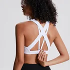 Eco friendly fitness wear bodybuilding women active bras light fabric back cross sex yoga bra