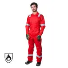 100% Cotton Red Safety FR Flame Retardant Coveralls For Oil And Gas