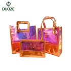 2019 hot sale fashion TPU holographic waterproof beach bag set