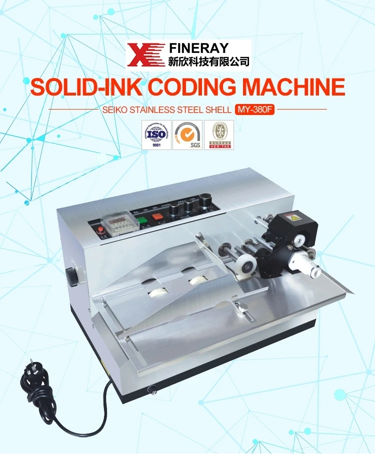 Hot Solid Ink Roller Wheel Coder MY-380F Print Production Date Marking Machine
