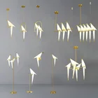 Modern Paper Crane Metal Vintage Chandelier Hanging Light Living Dining LED Bird Pendant Lamp