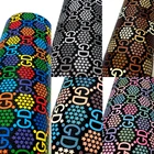 Wholesale PU Leather Fabric Fancy Brand Printed with Star Design For Car Seat/Sofa Cover/Luxury Wallpaper