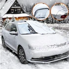 Silver Waterproof Car SUV Front Side Ice Frost UV Cover With Anti-theft Flaps