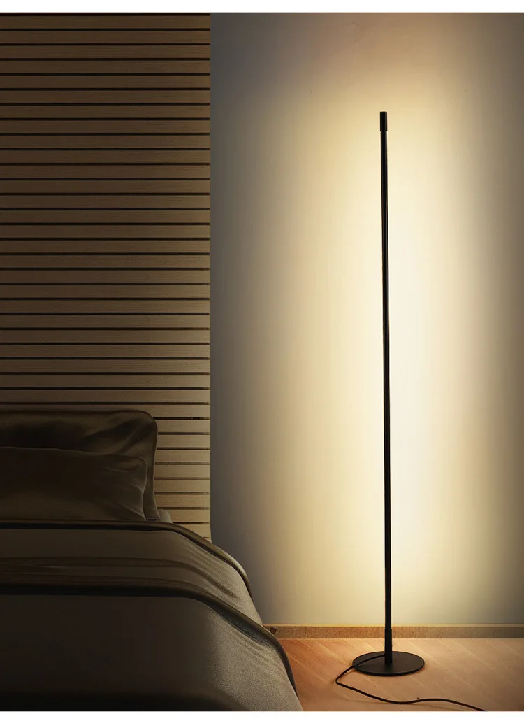 Contemporary minimalism led floor light decorative bedroom vertical strip black floor lamp