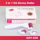 Customize Colors 3 in 1 Titanium Derma Roller Kit with 3 replaceable head