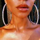 Children's Jewelry Gift Shiny Big Round Circle Rhinestone Earring Hoop For Women