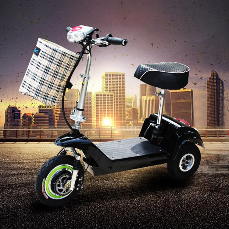 Adult Mini Foldable Electric Scooter 3 Wheel Lady Women Mini Electric Bike Bicycle Instead Of Walking 36V 300W Brushless Motor 1 Mini 3 Wheel Electric Scooter Folding for adult Max Motor Power Battery