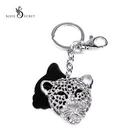 Fashion Design Durable Animal Custom Metal Leopard Keyrings