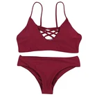 Summer Beach Bikini Set Solid Color Swimsuit Maillot De Bain Women Swimsuit Bathing Suit Biquini with Pads