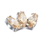 ASTM F136 Titanium Threaded Trio Marquise End Body Piercing Jewelry