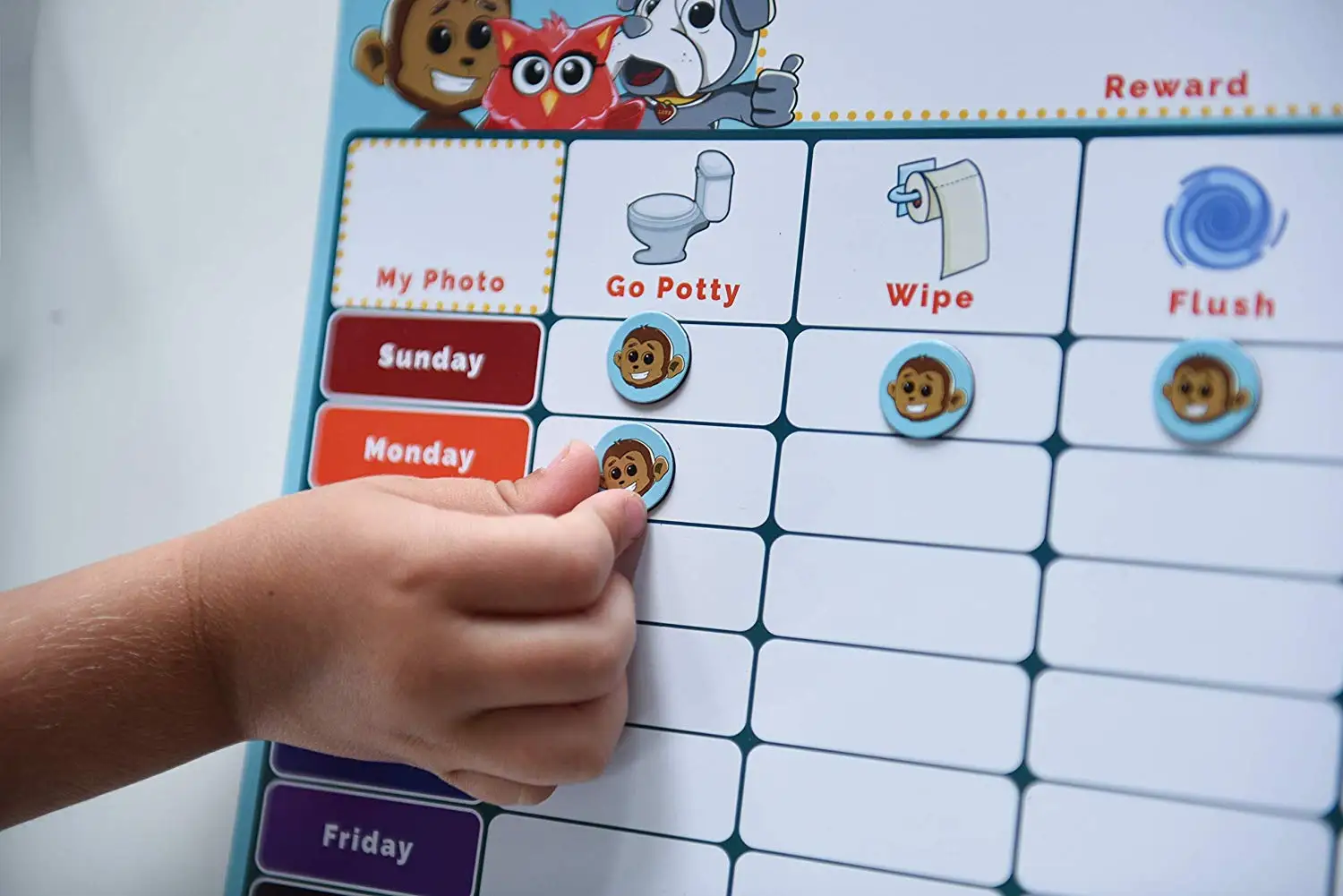 magnetic reward chart/ potty training chart for girls, boys