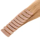 Custom label 10A quality 100% natural human hair tape extensions hair