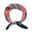New Women Silk Like Scarf Square Foulard Lady's Neck Hair Scarves Design Printed Head Kerchief Fashion Girl Hair Scarfs