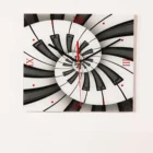 Abstract Piano Keys Design Tempered Glass Wall Clock For Home Decoration