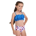 Wholesale swimsuits for children high waist flounces swimwear bikini nylon swimwear kids girl 2020