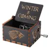 Game of Thrones Wood Music Box,Hand Crank Antique Carved Wooden Musical Boxes Best Gift for Birthday Christmas (Black)