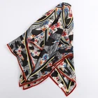 New Printed Scarf Women Hijab Satin Print Scarf Silk Hair Silk Custom Scarves Shawls Toros