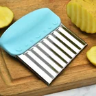 Potato Chips Stainless Steel Potato Chips Cut Creative PP Handle Chips Cutter Corrugated Potato Slicer