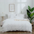 Nottingson brand Home 3 Pieces Polyester bed sheet set bedding white Stripe Full King Bed Sheet for Adult