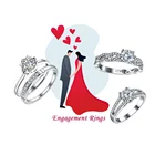 2020 Wholesale Fine Jewelry 925 Sterling Silver CZ Zircon Adjustable Open Engagement Wedding Rings for Women