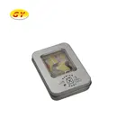 Food grade cookie paper card packaging tin pvc round metal tin can clear lid rectangle tin box with window