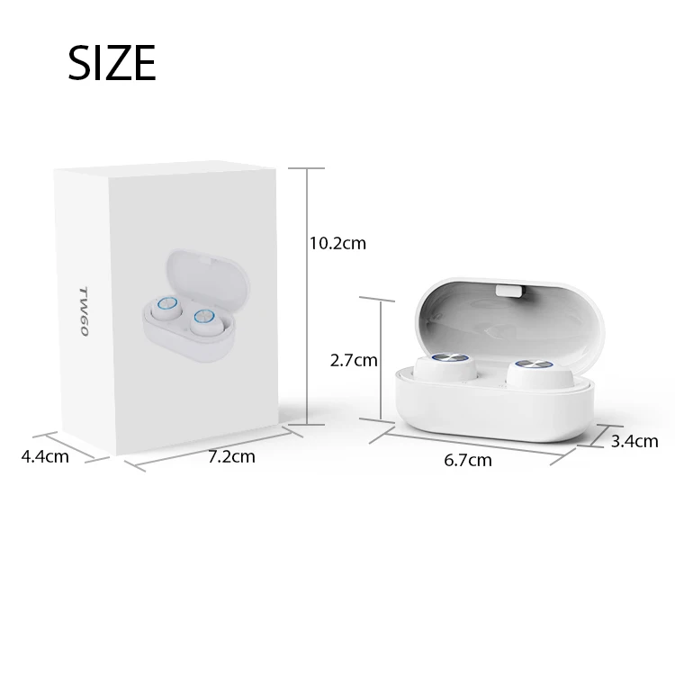 Wireless Earbuds Tw60 Headphone Earphone Wireless Stereo Earphone Wireless Headset BJBJ - ANKUX.COM