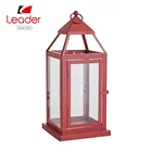 Lantern Candles Lanterns Lantern Garden Decorative LED Lantern Battery Powered Candles Lanterns Red Metal Lantern