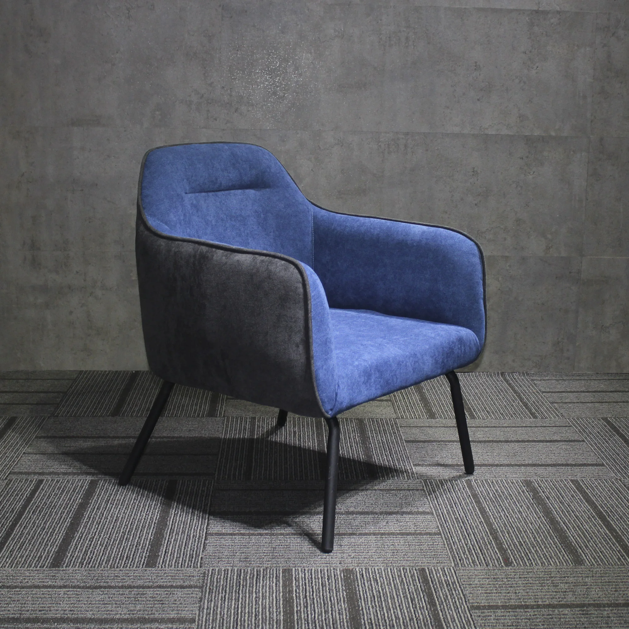 modern fashion blue wooden leg chair living room