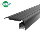 Customized Black Anodized Staircase Led Profile Aluminium Extrusion Profiles For Cinema Theatre Step Light