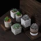 Wholesale matte wedding decoration indoor outdoor terrazzo home decor artificial bonsai succulent plants with pot