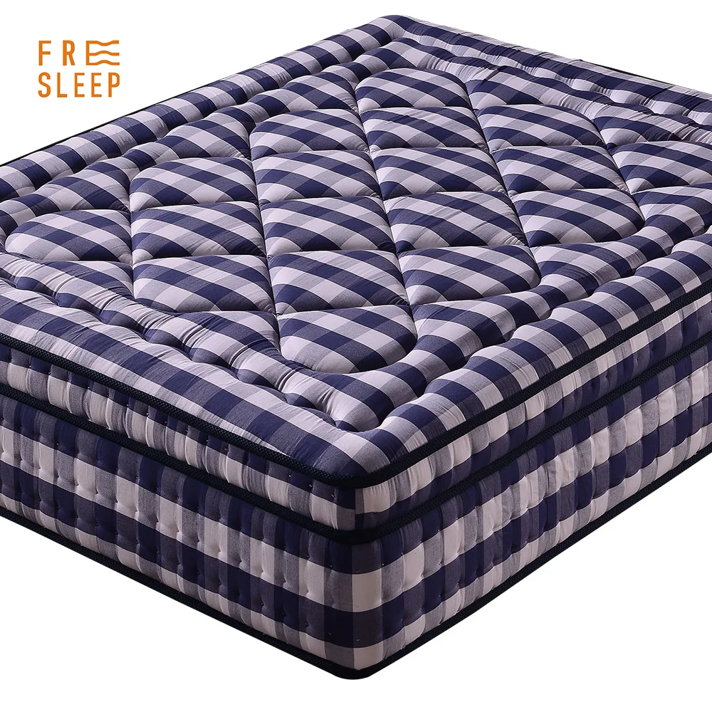 MEDIUM 50# Memory Foam Blue 3D Cotton Fabric PK pad pocket spring mattress bed queen size - Jozy Mattress | Jozy.net