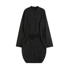 2019 autumn new shirt design sense small retro loose long women's dress