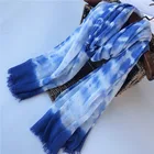 wholesale 100%modal summer scarf hand tie-dyeing blue dyeing long women scarf